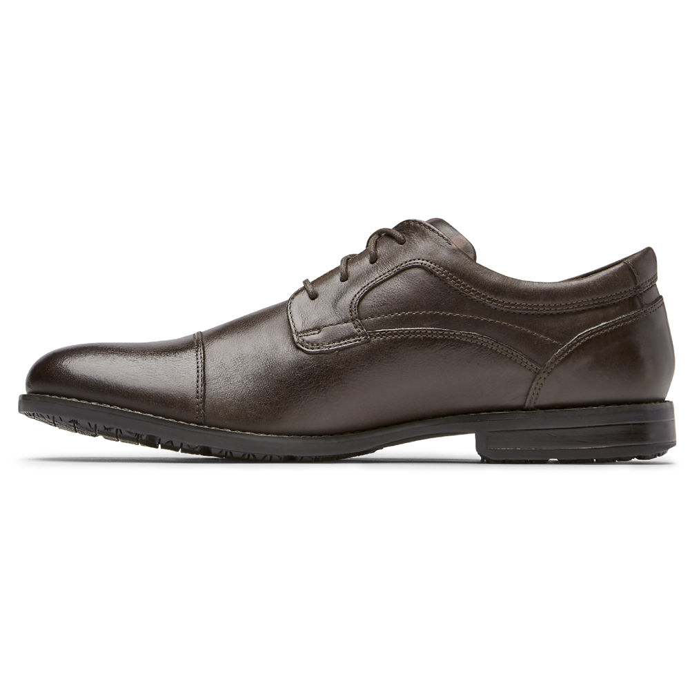 Rockport Singapore Mens Oxfords - Mykel Cap Toe Brown - EM7350461